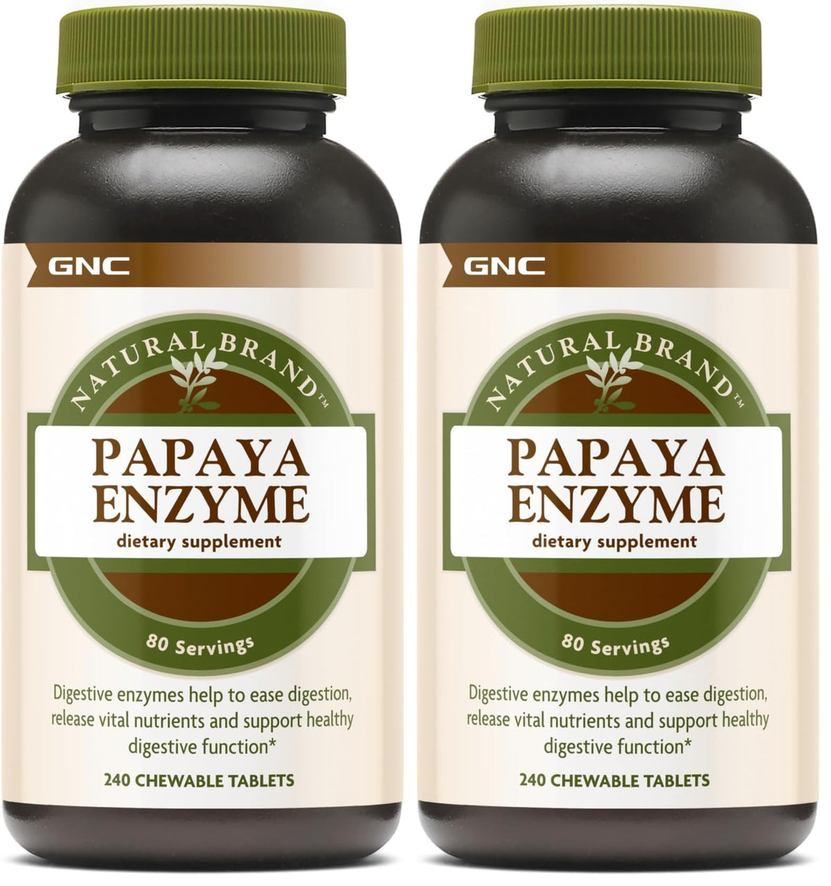 GNC Natural Brand Papaya Enzyme bottle front view