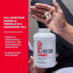 GNC Pro Performance Amino 3000mg softgels pour demonstrates on-the-go intake benefits
