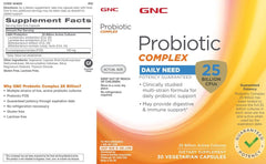 Packaging of GNC Probiotic Complex highlighting gluten-free and lactose-free attributes