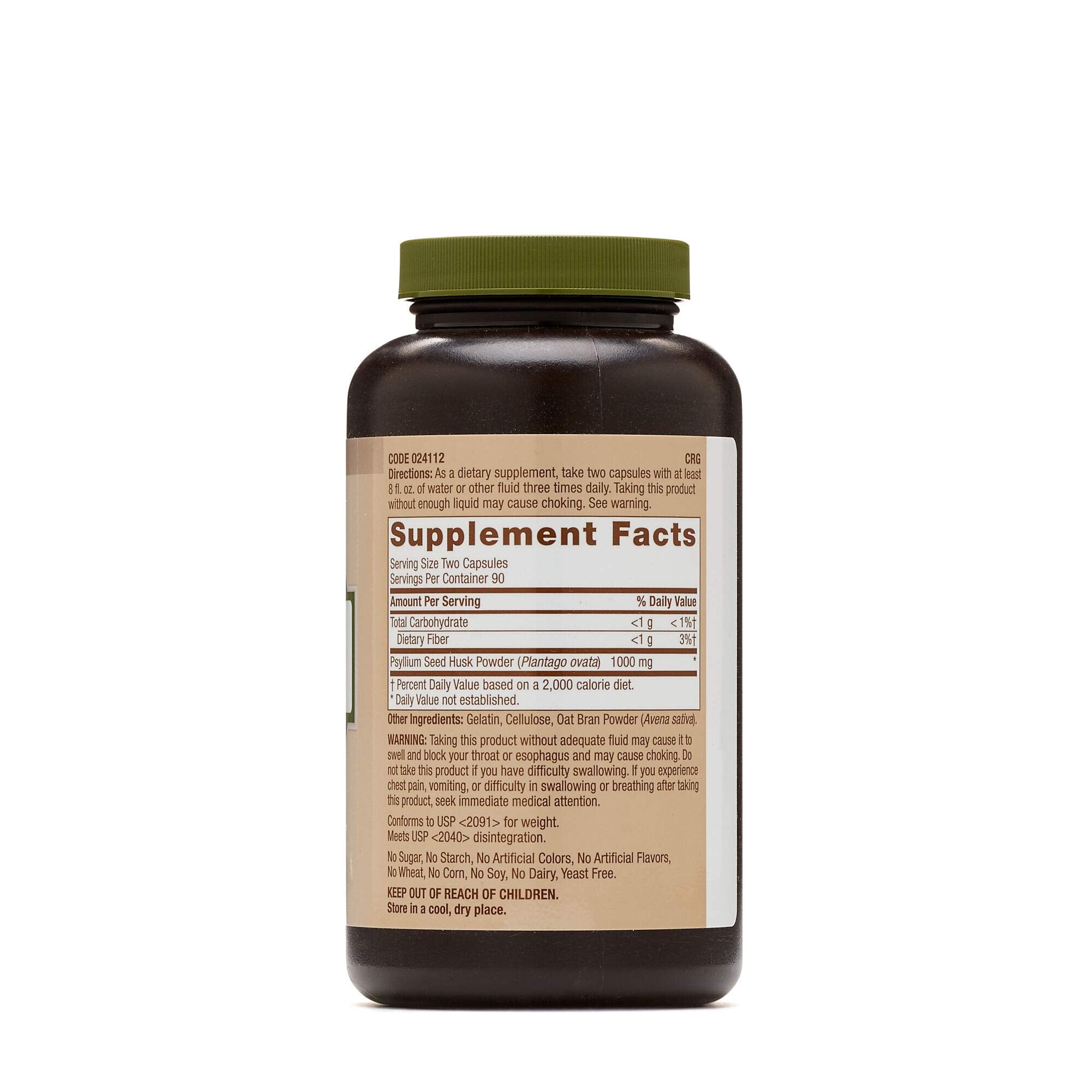 GNC Psyllium Seed Husk 500 mg capsules closeup for daily fiber support
