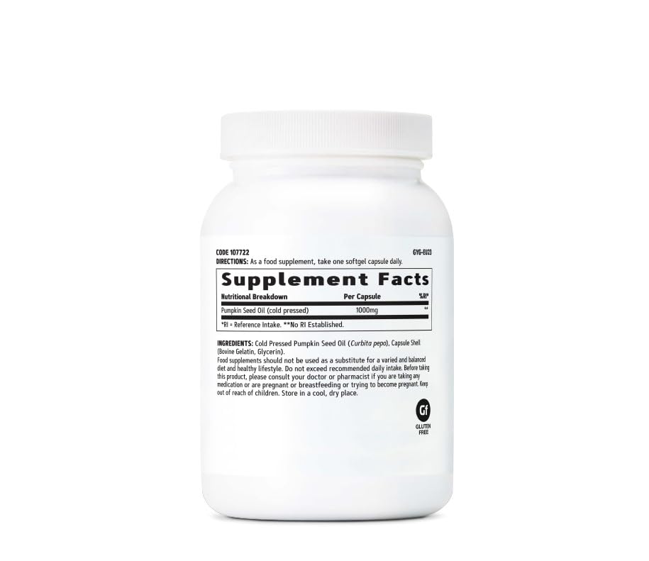 Supports prostate health with pumpkin seed oil