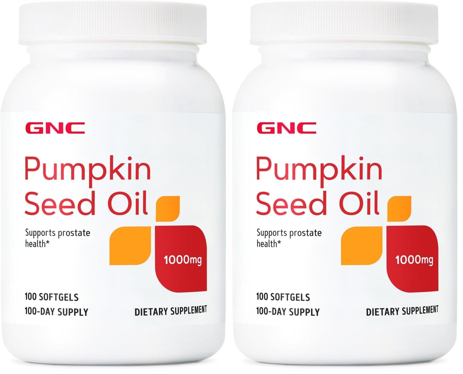 GNC Pumpkin Seed Oil softgel bottle showing the 1000 mg supplement for daily wellness.