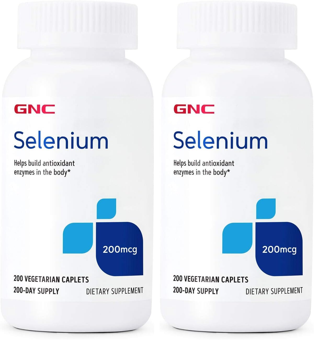 GNC Selenium 200mcg bottle with two-pack display