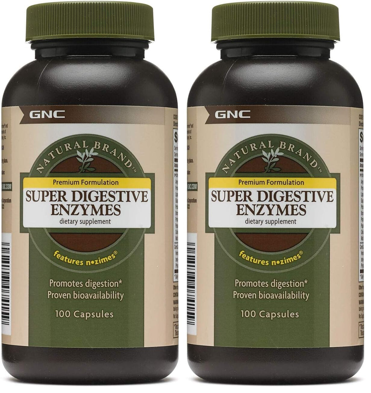 GNC Super Digestive Enzymes bottle – 2-pack, 100 capsules