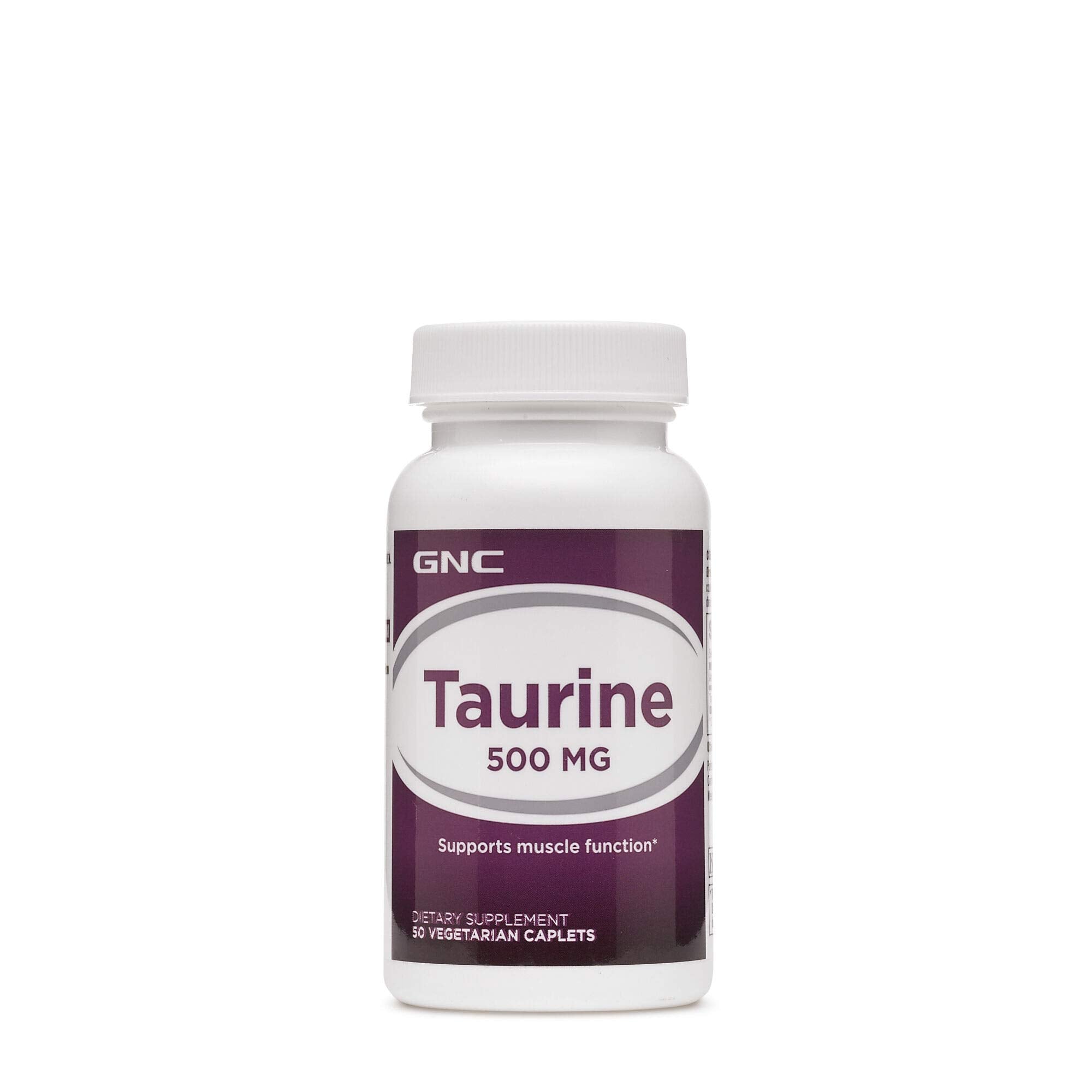 GNC Taurine 500mg supplement bottle and label