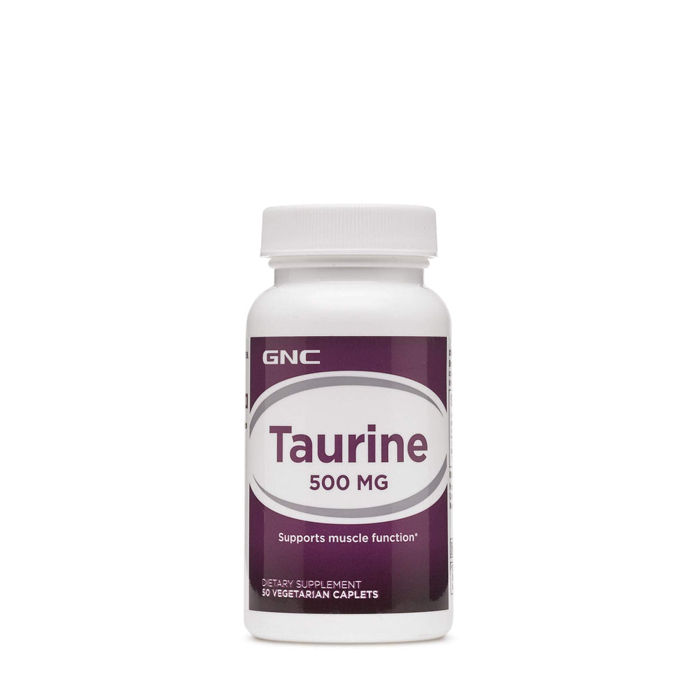 GNC Taurine 500mg supplement bottle and label
