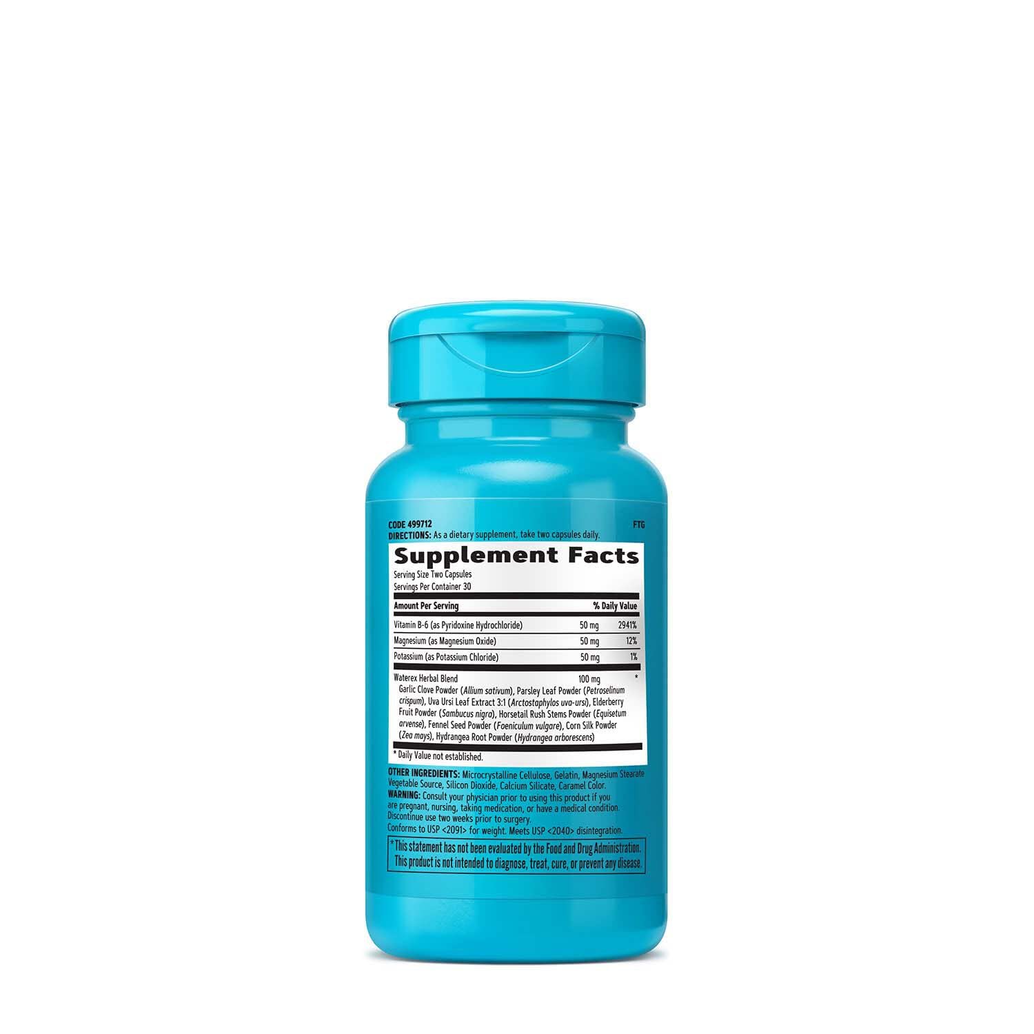 GNC Total Lean Waterex bottle displaying electrolytes information