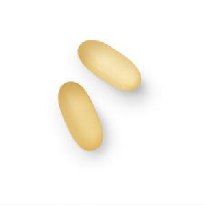 Open bottle with softgels inside