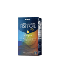 GNC Triple Strength Fish Oil Plus CoQ10 bottle