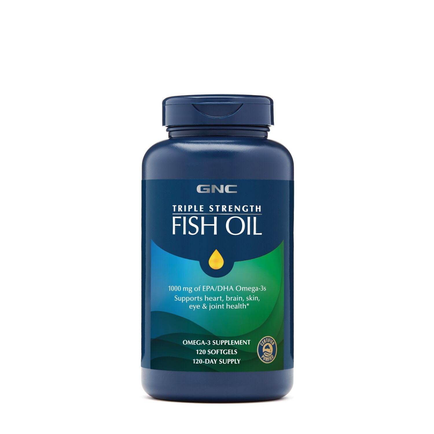 GNC Triple Strength Fish Oil Twin Pack bottle front view