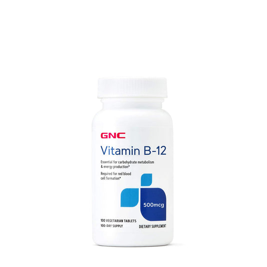 GNC Vitamin B-12 500mcg 100 tablets bottle packaging