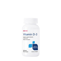 GNC Vitamin D3 50 mcg bottle front showing label for daily bone support