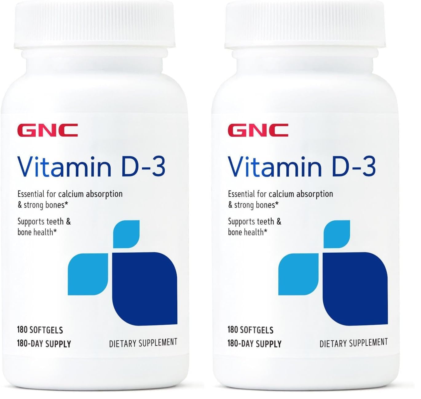 GNC Vitamin D3 50 mcg softgel bottle – front view