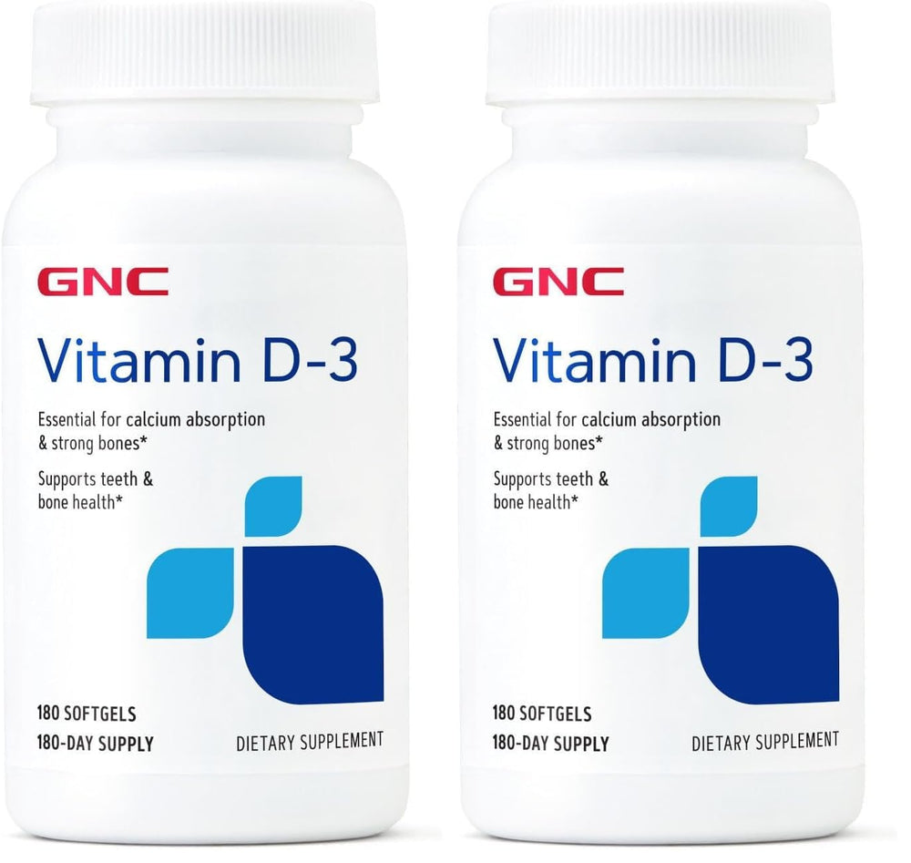 GNC Vitamin D3 50 mcg softgel bottle – front view