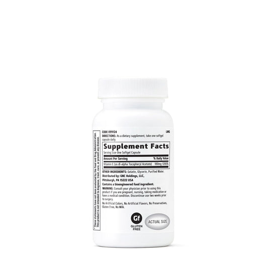 Close-up of Vitamin E 200mg softgels capsules