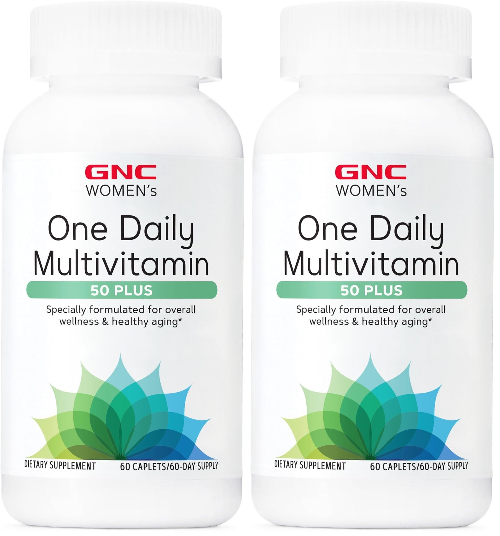 GNC Women's 50+ One Daily Multivitamin bottle with two-pack packaging