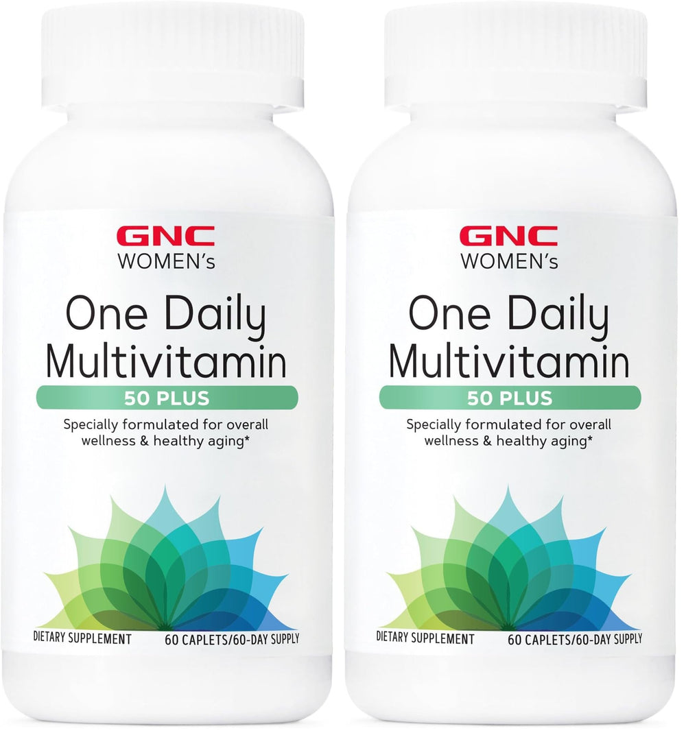 GNC Women's 50+ One Daily Multivitamin bottle with two-pack packaging