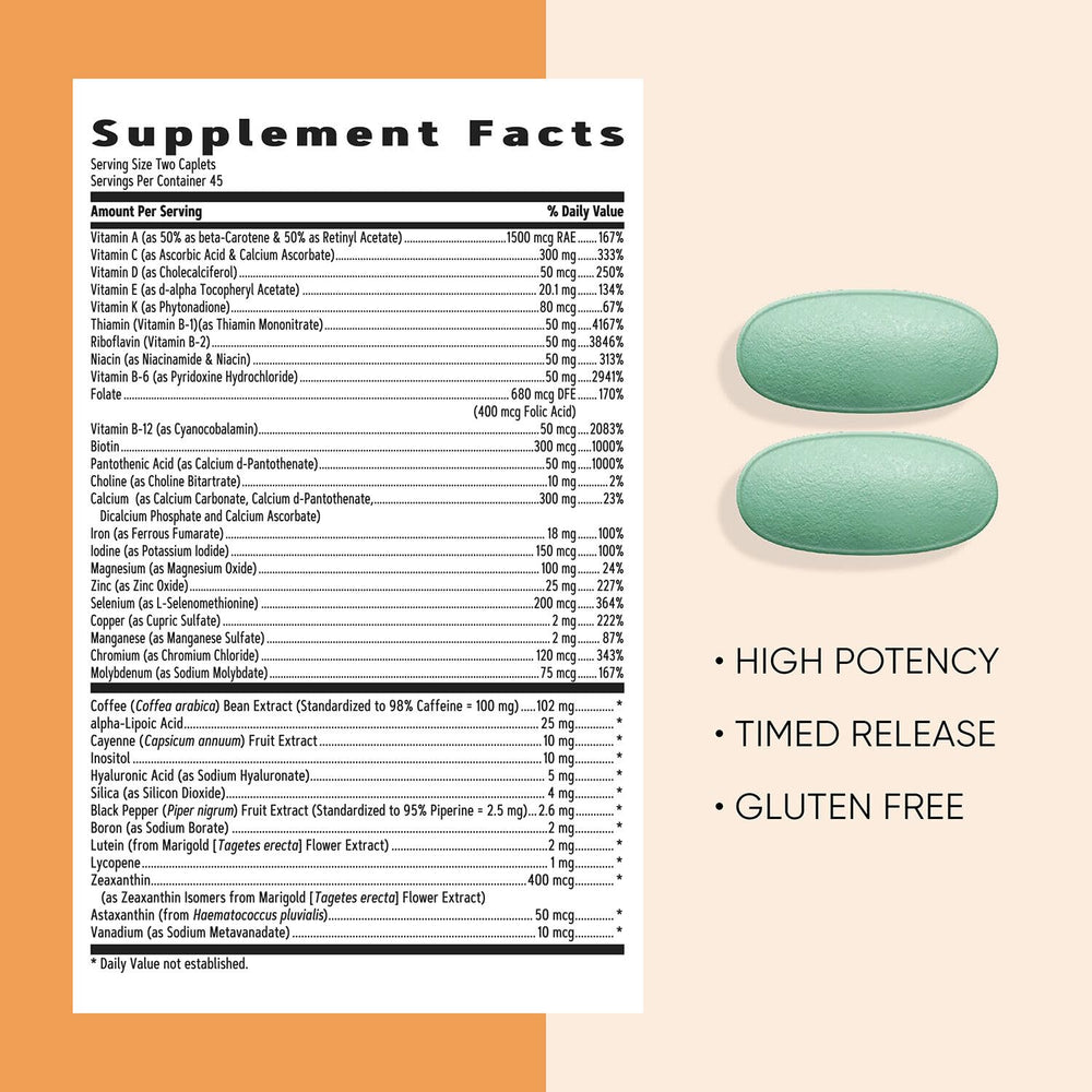 Bone health and beauty nutrients listed on bottle