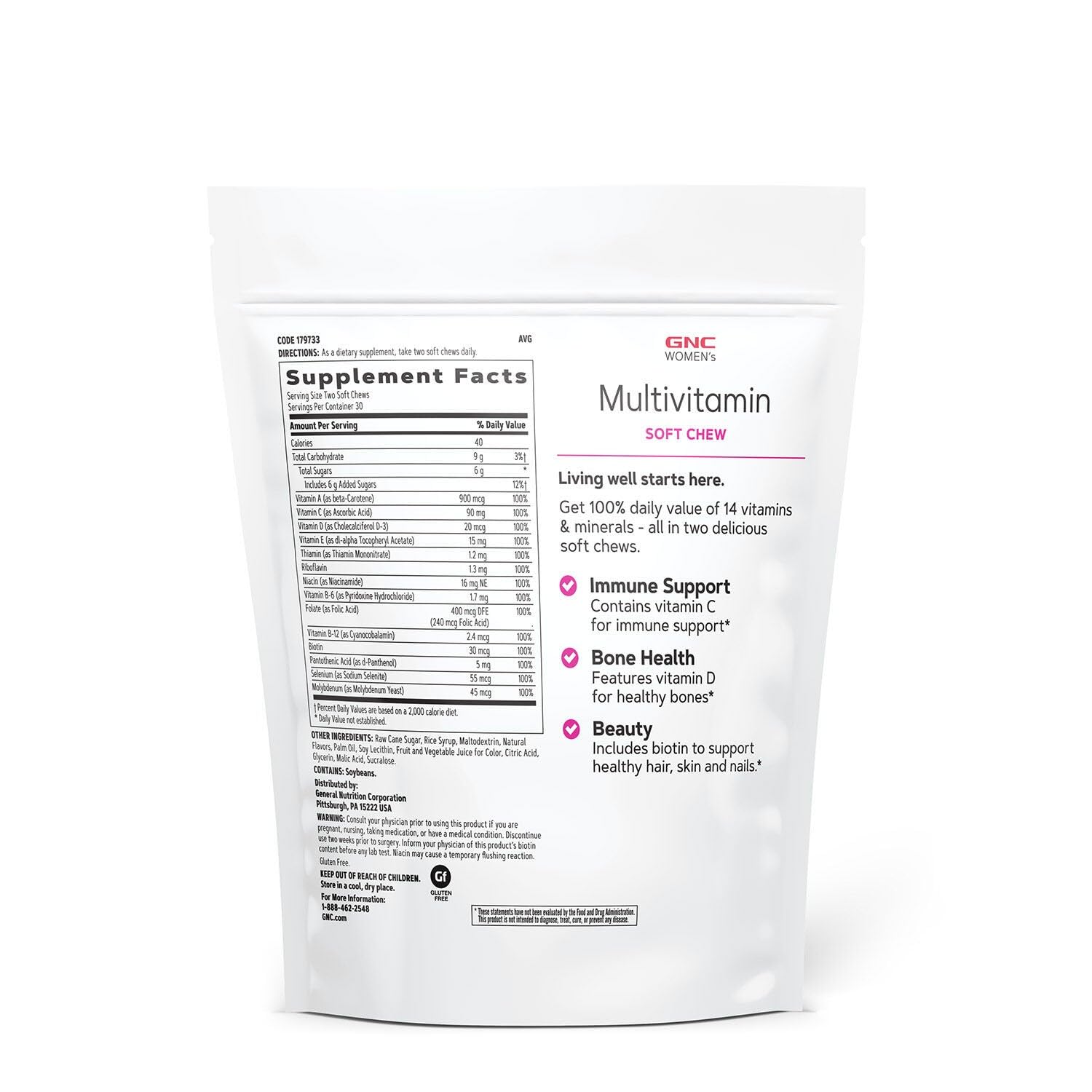 Back of packaging showing nutrition panel