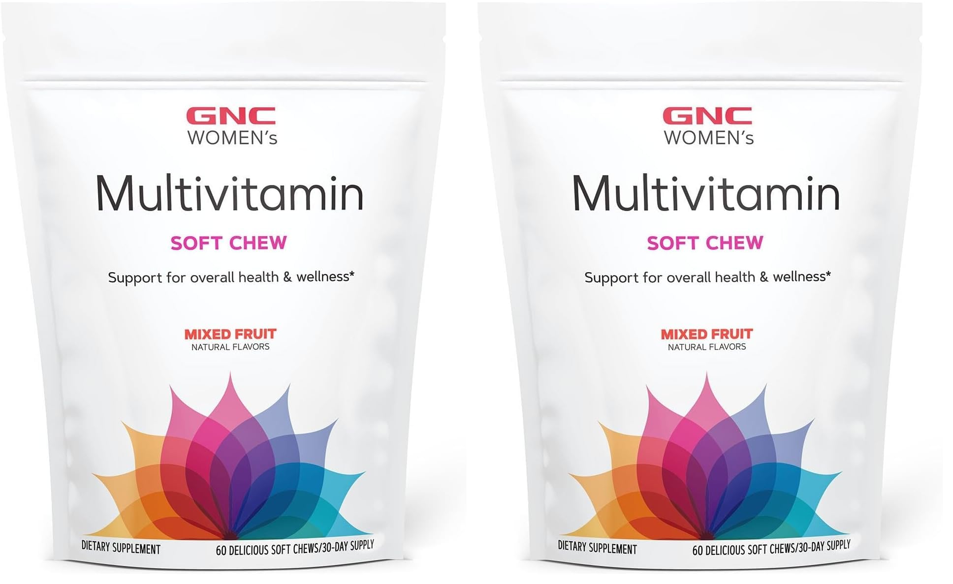 Front view of GNC Women's Multivitamin Soft Chew - Mixed Fruit Pack of 2