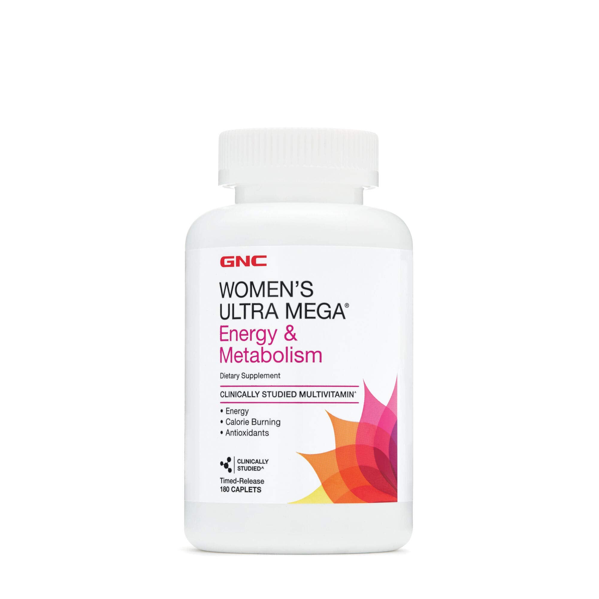 GNC label close-up highlights vitamins for women’s wellness and routine.