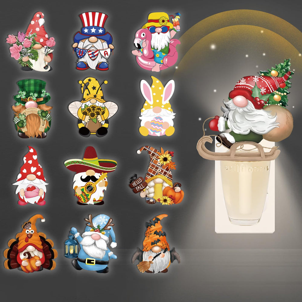Gnome-themed fragrance plug base with night light