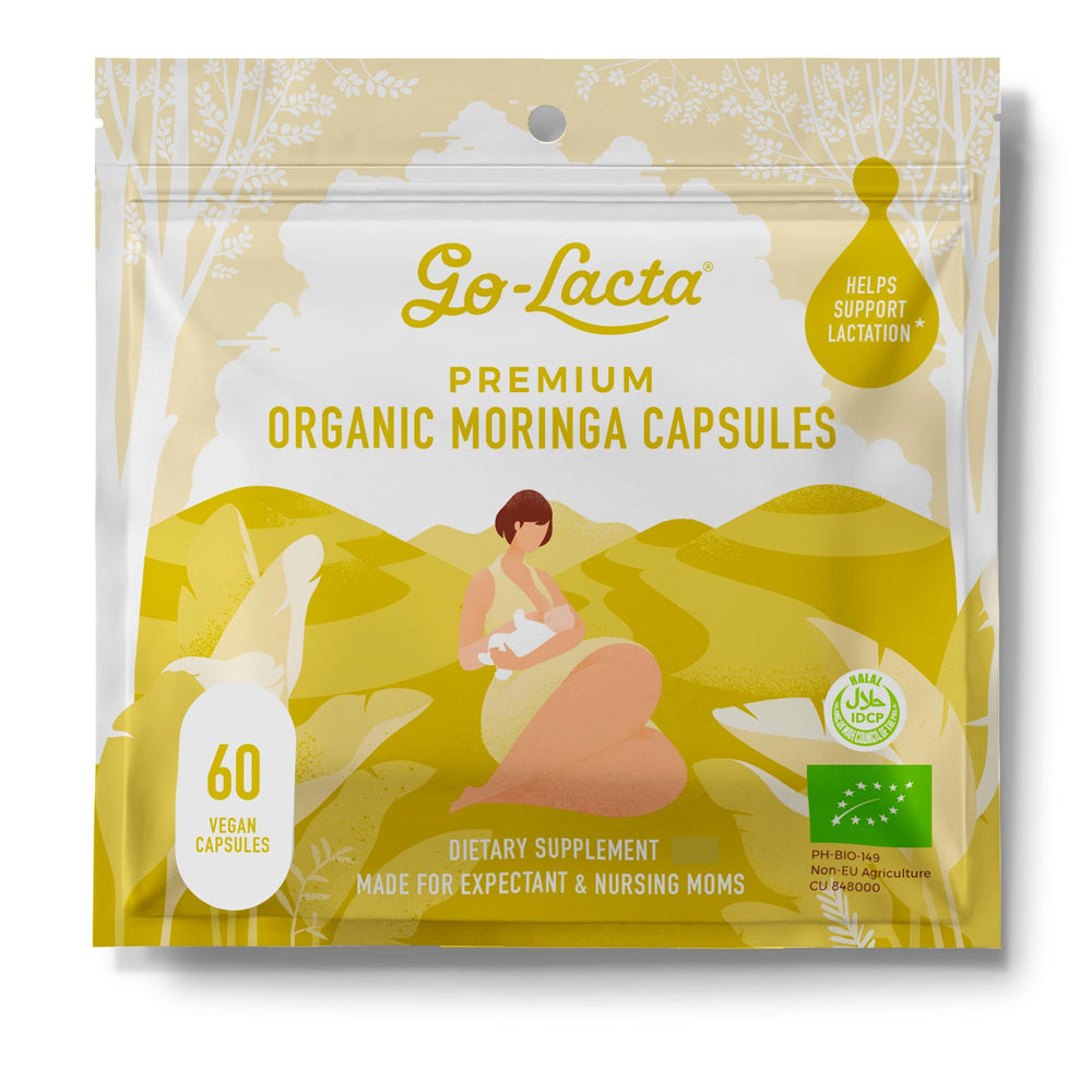 Go-Lacta 100% Organic Moringa Capsules for Breastfeeding Moms - 60 capsules