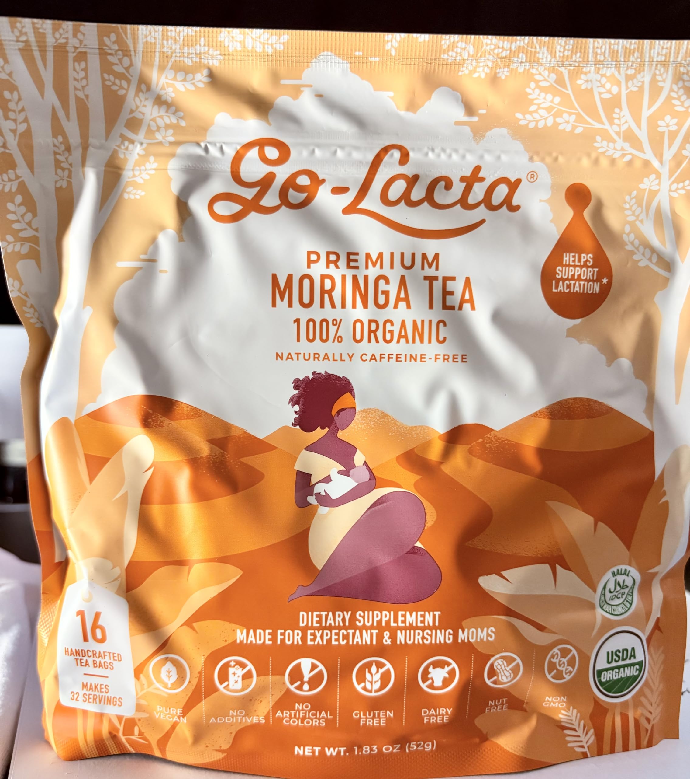 Serving suggestion of Go-Lacta Moringa Tea in cup