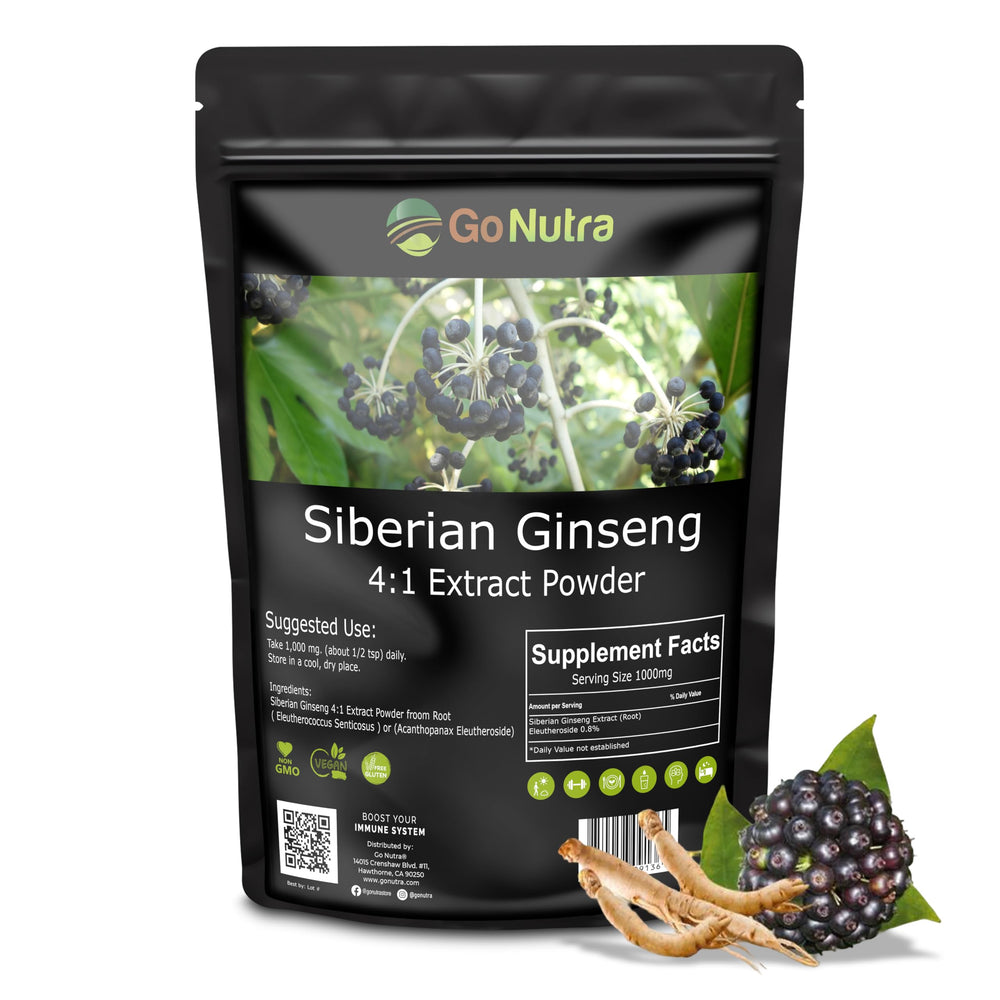 Go Nutra Eleuthero powder packaging 4 oz