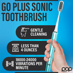 Electric toothbrush displaying on/off switch and dual speed options