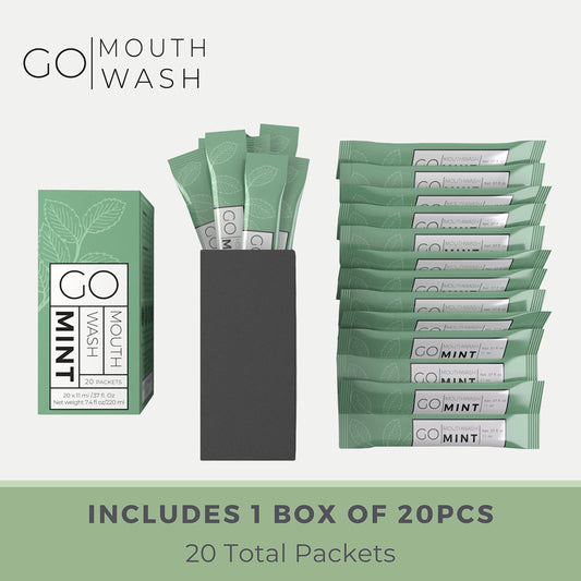 Spill-proof travel mouthwash packets design preventing stains