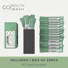 Spill-proof travel mouthwash packets design preventing stains