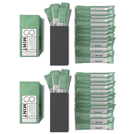 Hero image showing GO Travel Size Mouthwash Packets