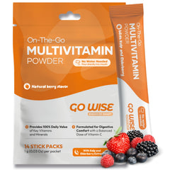 Front view of Go Wise On The Go Multivitamin Powder with Berry Flavor