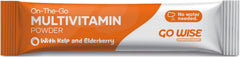 Display of 14-stick travel packs for Go Wise multivitamin powder