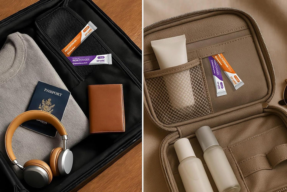 Travel-friendly packaging ideal for purse, gym bag, or carry-on