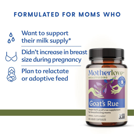 Goat's Rue lactation supplement bottle close-up