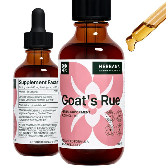 Goat's Rue Liquid Extract 2 oz bottle with dropper for lactation support