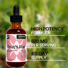 Label showing Galega officinalis tincture formula for Goat's Rue extract