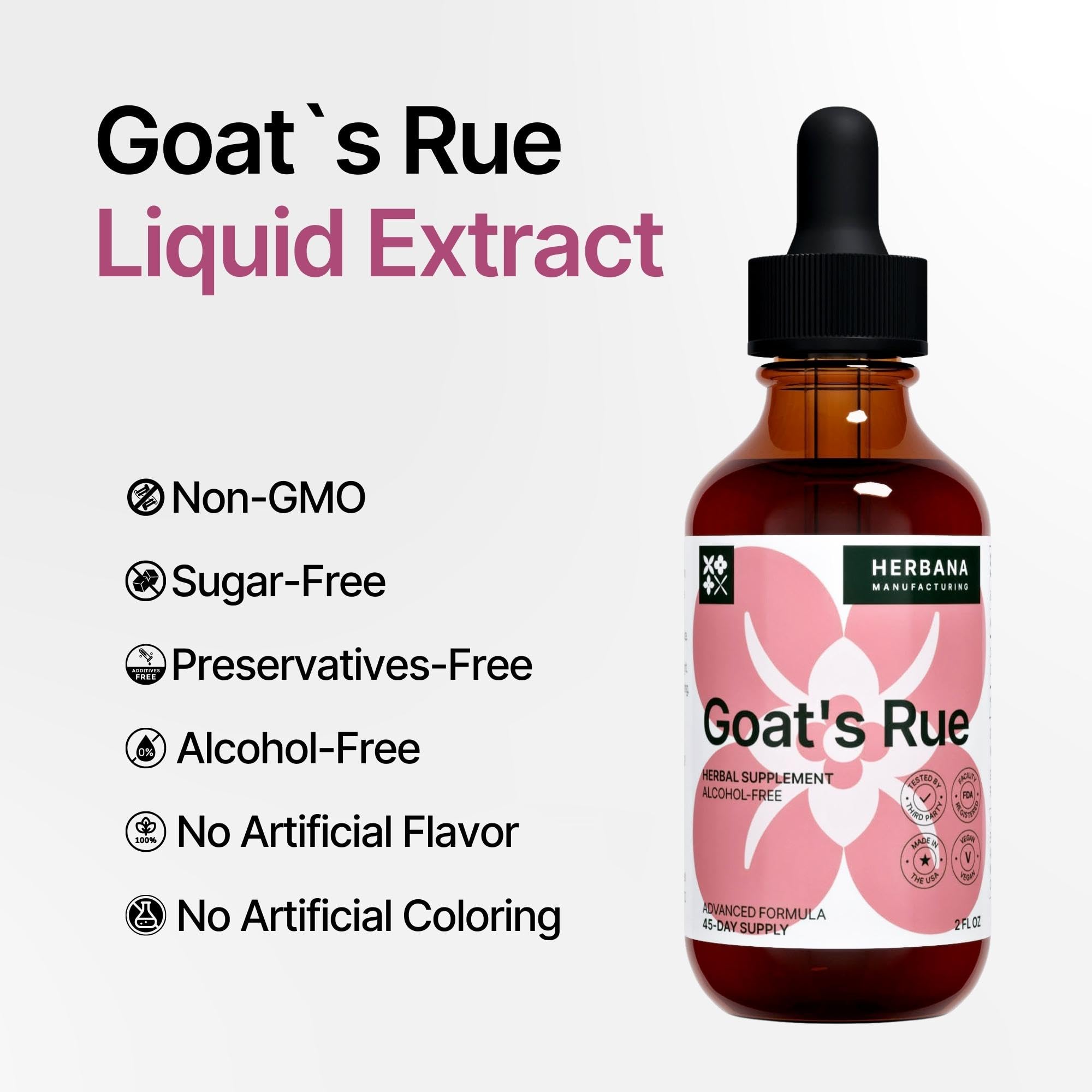 Close-up of dosage dropper for Goat's Rue extract