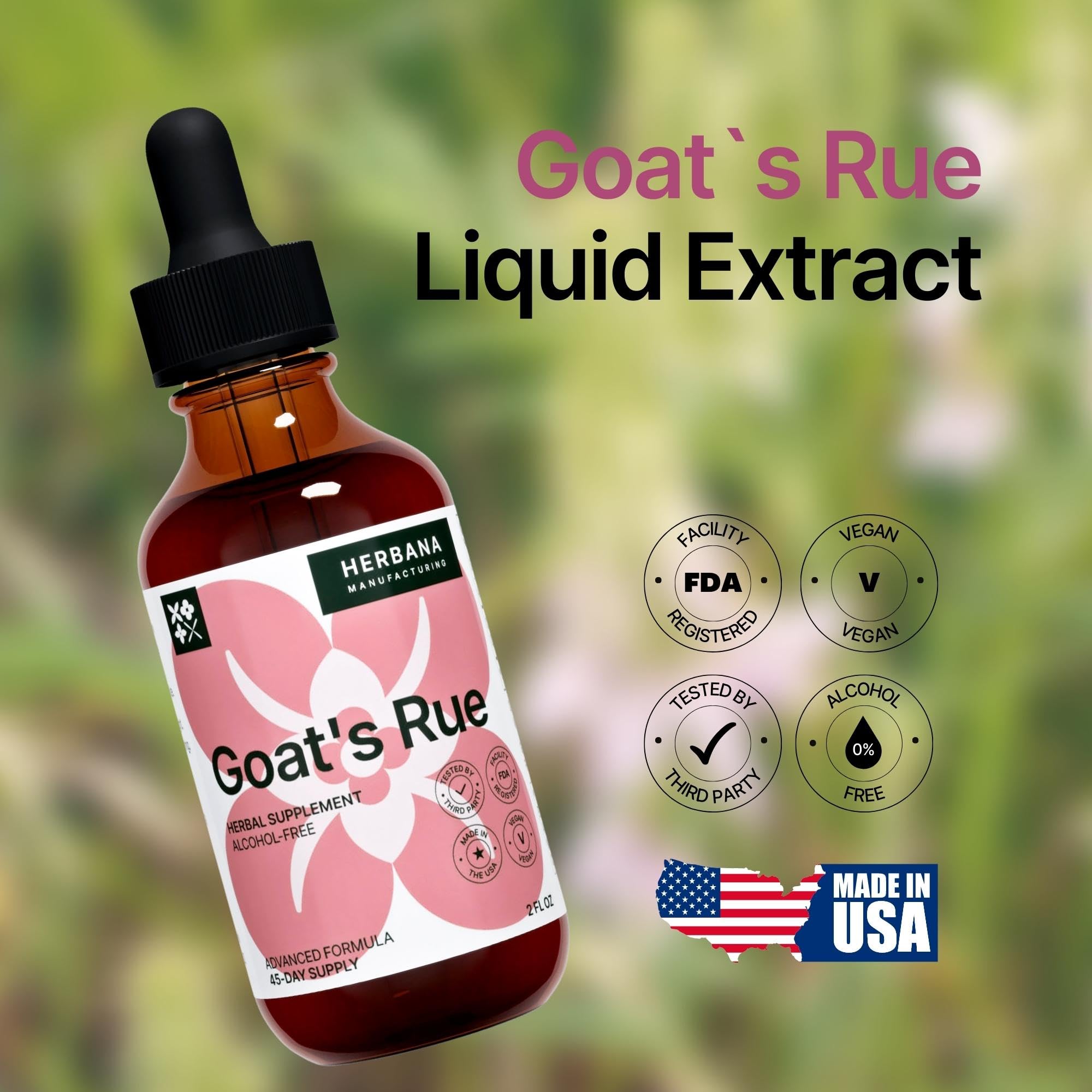 45-day supply indication on Goat's Rue liquid extract product label