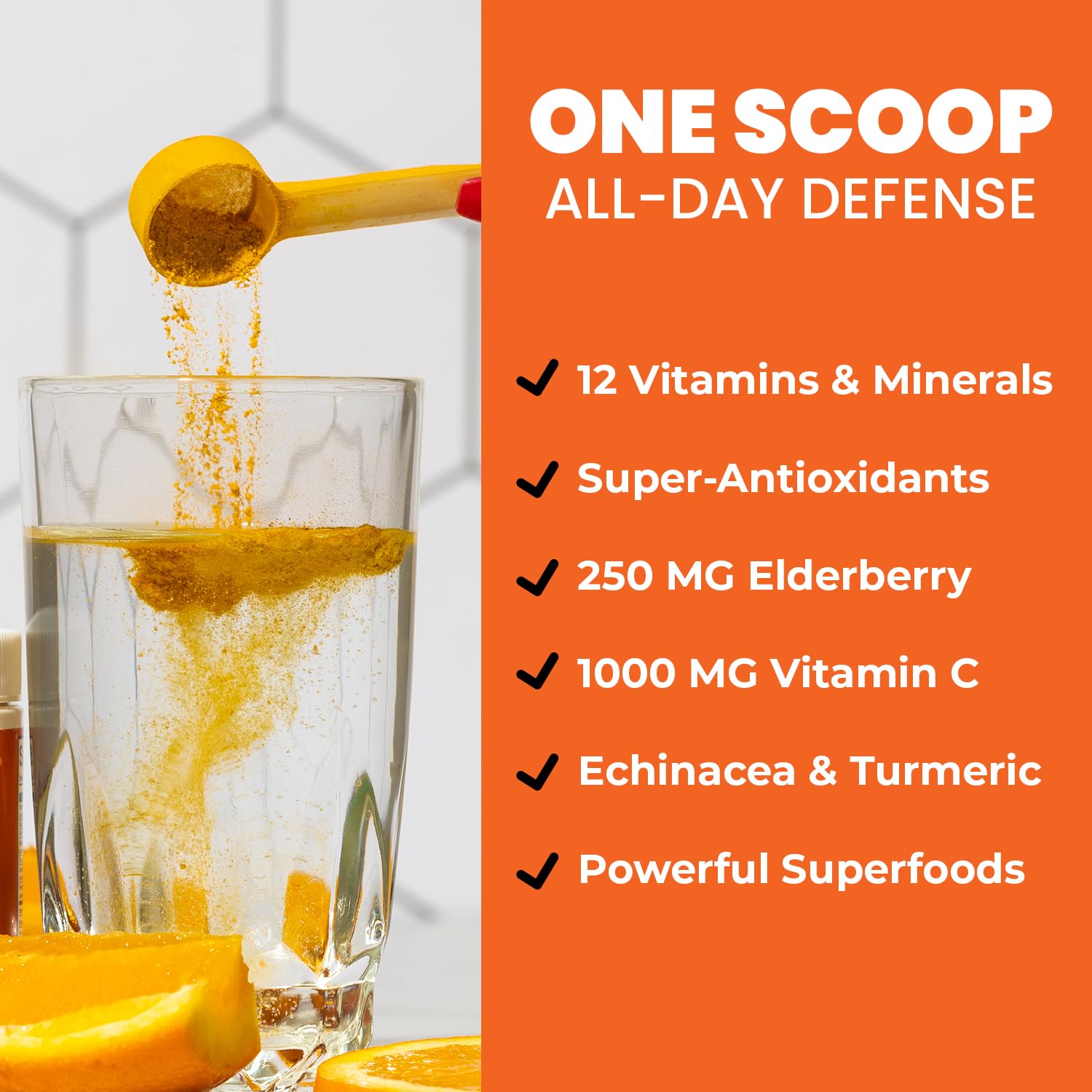 Prepared immunity drink with GoBiotix powder in water