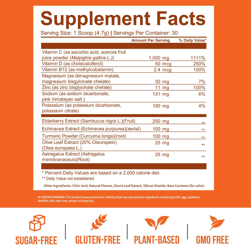 Elderberry and berry blend ingredients in GoBiotix immunity powder