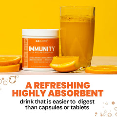 GoBiotix Immunity Powder packaging with scoop
