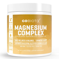 GoBiotix powder scoop on surface, indicating easy portion control.