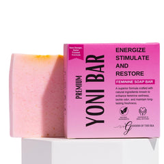 Goddess Of The Sea Premium Yoni Soap bottle pour for balanced intimate care.
