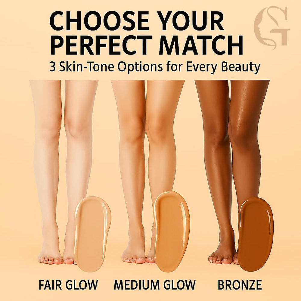GOERTI bronze shade swatch demonstrates deeper skin tone compatibility.