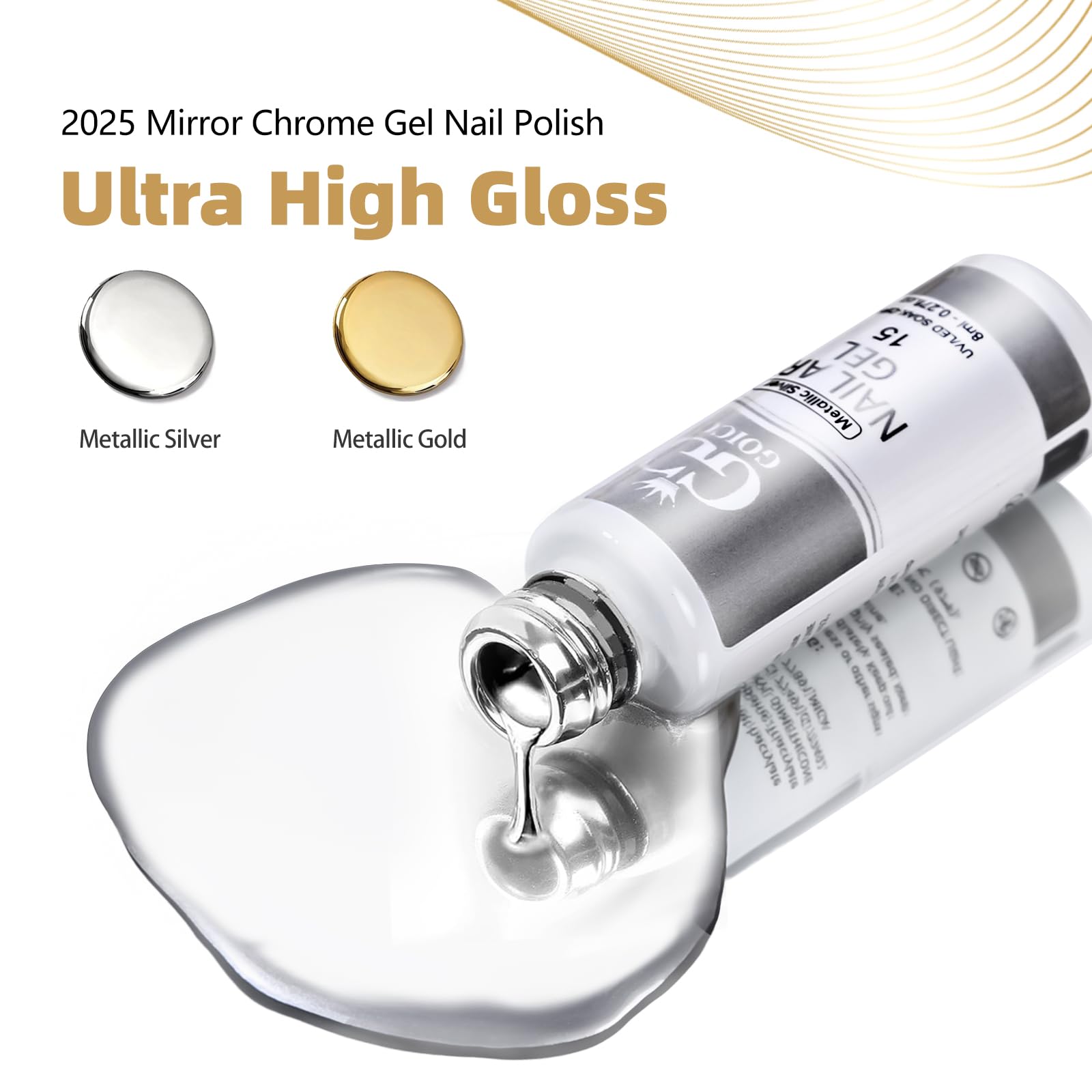 GOICC chrome mirror finish nail polish for salon-quality at-home manicures.