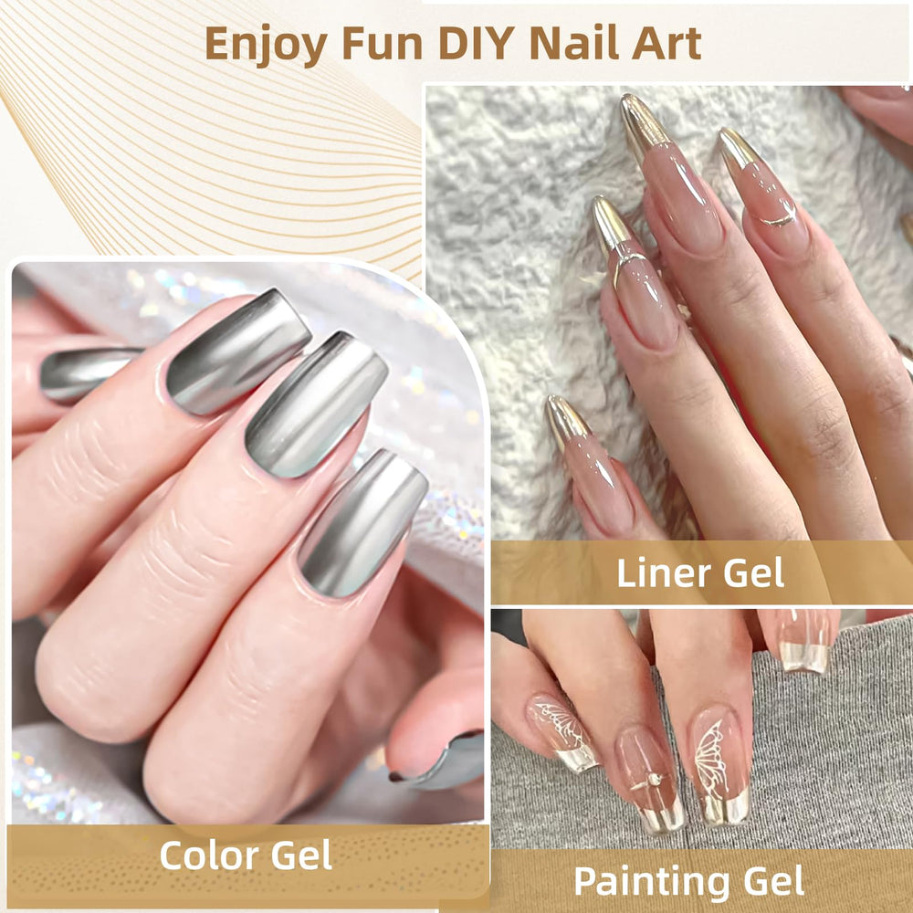 GOICC swirls and geometric patterns for bold metallic nail designs.