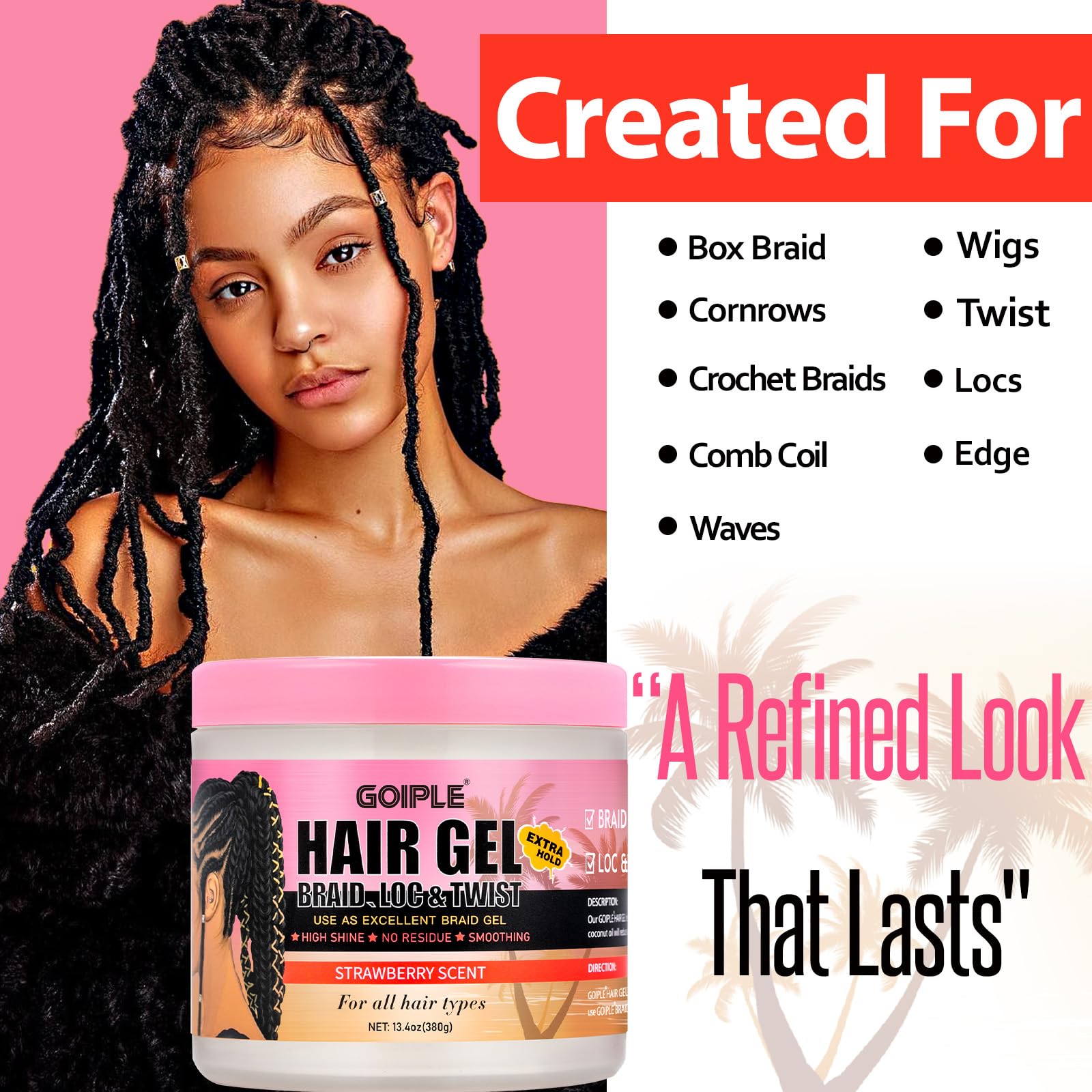 Goiple Braiding Gel uses argan and coconut oils to nourish while braiding